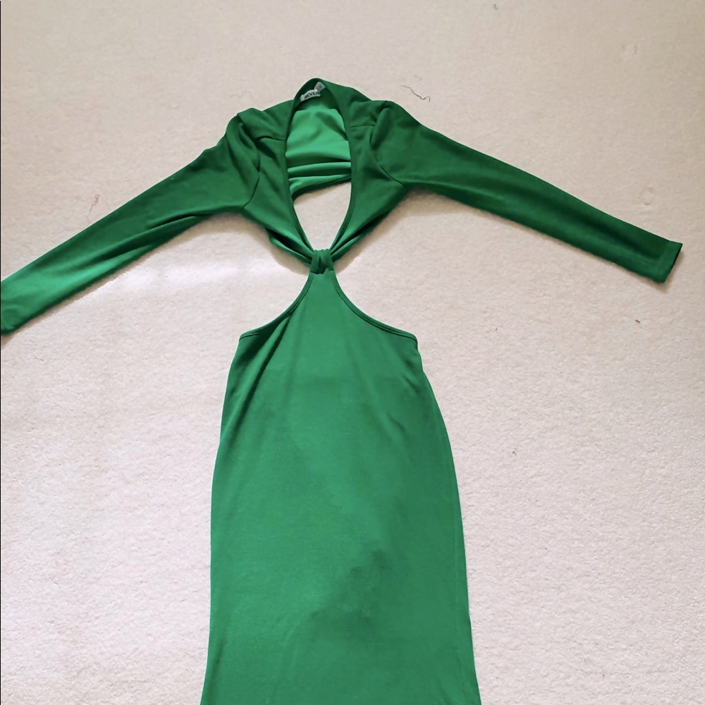 Charcoal Clothing | Green cut out midaxi dress;  ✨SUMMER SALE✨ until 9/23